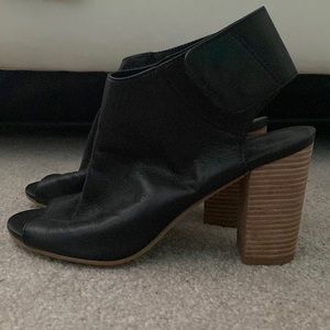 Black peep toe booties